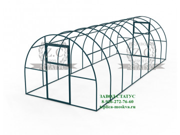 Арочная теплица 3х8 шаг 100см профиль 25х25 с поликарбонатом 4мм Sellex Inside