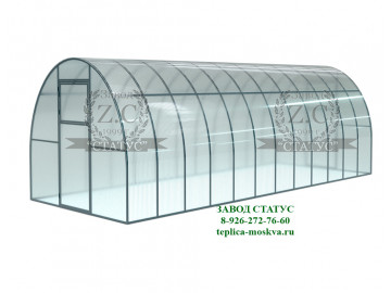 Арочная теплица 2,5х8 шаг 65см с поликарбонатом 4мм Sellex Inside