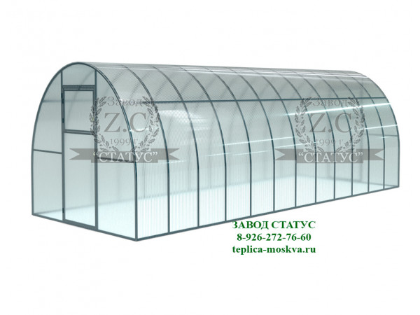 Арочная теплица 2,5х8 шаг 65см с поликарбонатом 4мм Sellex Inside