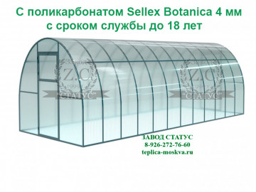 Арочная теплица 3х8 шаг 65см с поликарбонатом 4мм Sellex Botanica