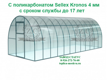 Арочная теплица 3х8 шаг 65см с поликарбонатом 4мм Sellex Kronos