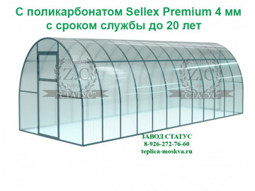 Арочная теплица 3х8 шаг 65см с поликарбонатом 4мм Sellex Premium