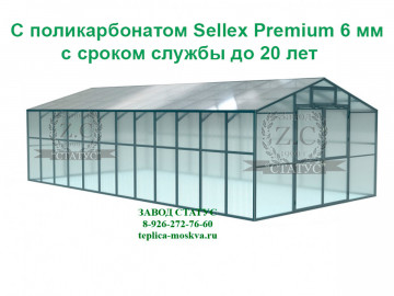 Промышленная теплица Домик 4х8 шаг 65см с поликарбонатом 6мм Sellex Premium 