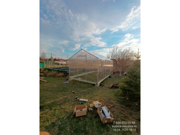 Теплица Домик 3х6 шаг 65см с поликарбонатом Sellex Inside 4 мм с грядками