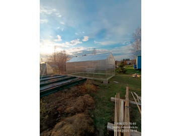 Теплица Домик 3х6 шаг 65см с поликарбонатом Sellex Inside 4 мм с грядками