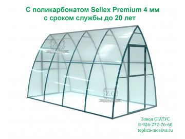 Каплевидная 2 на 4 каркас из поликарбоната  Sellex Premium 4 мм шаг 100 см