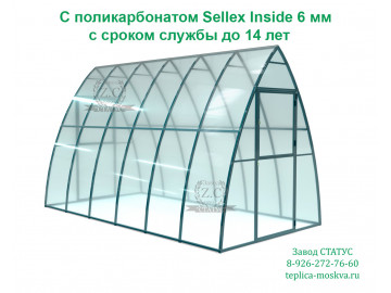 Каплевидная 2 на 4 каркас из поликарбоната Sellex Inside 6 мм шаг 65 см