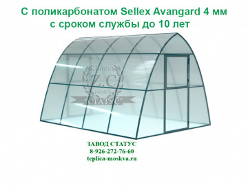 Каплевидная 3 на 4 из профиля 25 на 25 шаг 1 м из поликарбоната Sellex Avangard 4 мм