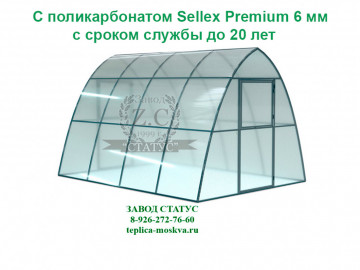 Каплевидная 3 на 4 из профиля 25 на 25 шаг 1 м из поликарбоната Sellex Premium 6 мм