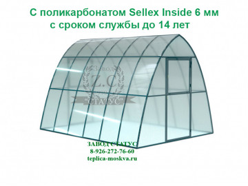 Каплевидная 3 на 4 из профиля 25 на 25 шаг 65 см из поликарбоната Sellex Inside 6 мм
