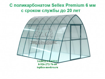 Каплевидная 3 на 4 из профиля 25 на 25 шаг 65 см из поликарбоната Sellex Premium 6 мм
