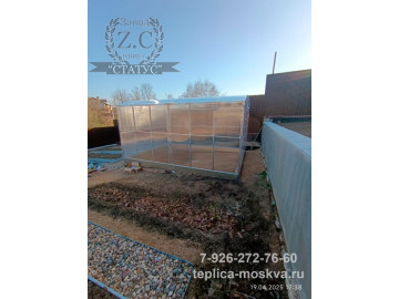 Теплица Прямостенная 2,9 на 4 шаг 65 см из поликарбоната Sellex Premium 4 мм.