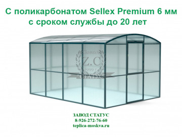 Прямостенная 3 на 4 шаг 1 м из поликарбоната Sellex Premium 6мм.