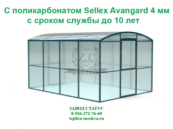 Прямостенная 3 на 4 шаг 1 м из поликарбоната Sellex Avangard 4 мм.