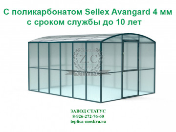 Прямостенная 3 на 4 шаг 65 см из поликарбоната Sellex Avangard 4 мм.