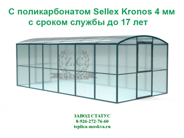 Прямостенная 3 на 6 шаг 1 м из поликарбоната Sellex Kronos 4 мм