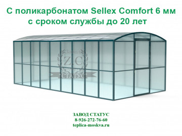 Прямостенная 3 на 6 шаг 65 см из поликарбоната Sellex Comfort 6 мм