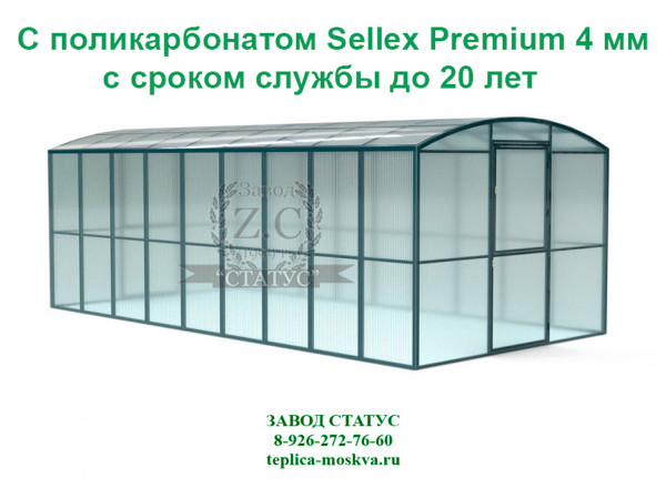 Прямостенная 3 на 6 шаг 65 см из поликарбоната Sellex Premium 4 мм