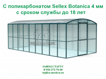 Прямостенная 2.5 на 6 шаг 65 см из поликарбоната Sellex Botanica 4 мм Прямостенная 2.5 на 6 шаг 65 см из поликарбоната Sellex Botanica 4 мм