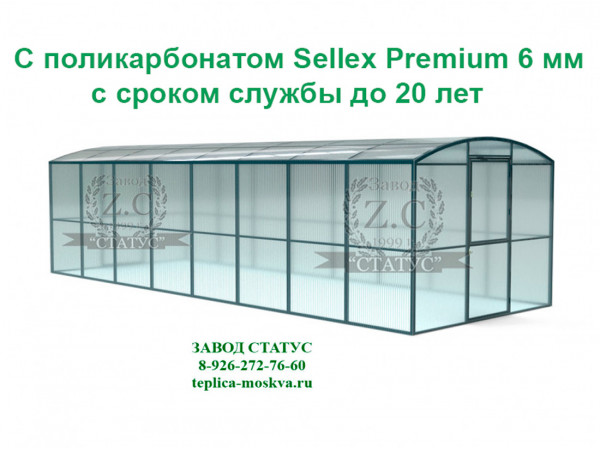 Прямостенная 3 на 8 шаг 100 см из поликарбоната Sellex Premium 6 мм