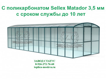 Прямостенная 3 на 8 шаг 65 см из поликарбоната Sellex Matador 3,5 мм